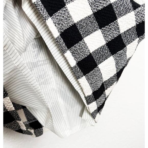 Veronica Beard Women's Arezzo Buffalo Plaid Mini Skirt Black White Front Pockets - Picture 7 of 10